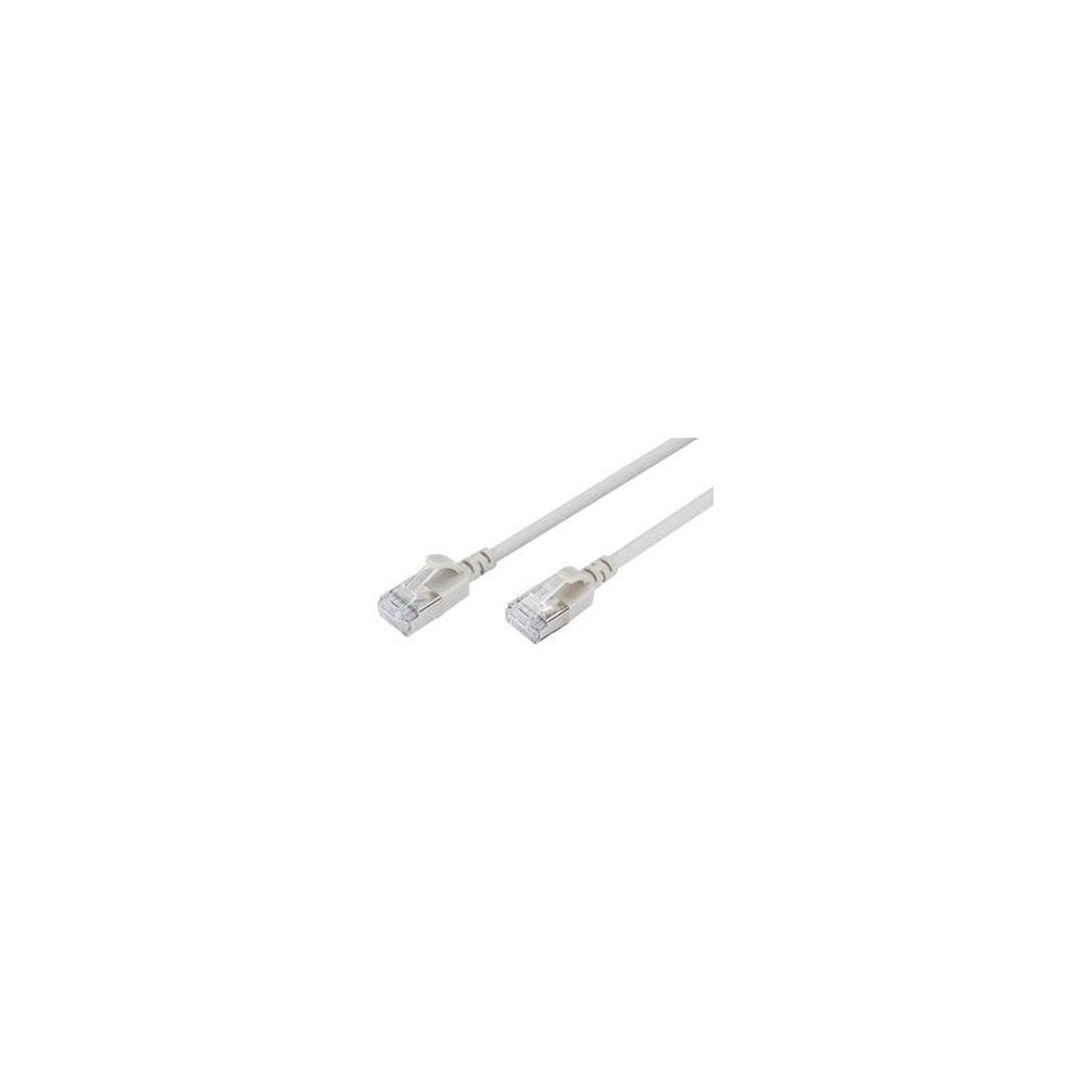 DIGITUS Câble de brassage Slim, cat. 6A, F/FTP, 2,0 m, gris