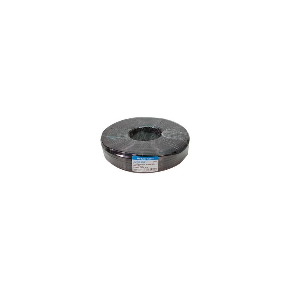 LogiLink Câble téléphonique, 100 m, 6 fils, plat, blanc