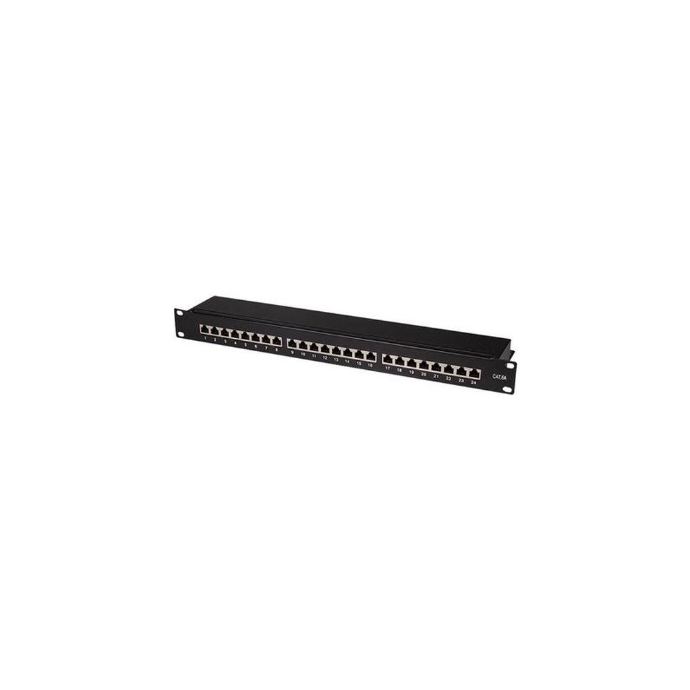 LogiLink Panneau de brassage 19" Cat.6A, 24 ports, noir, 1U