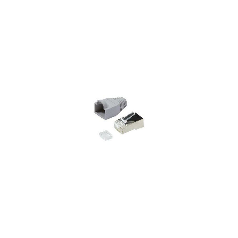 LogiLink Connecteur mâle RJ45, Cat.6, blindé, gris