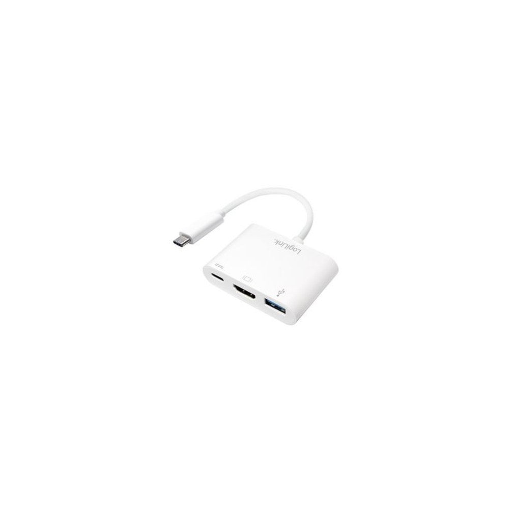 LogiLink Adaptateur multiport, USB-C - HDMI, blanc