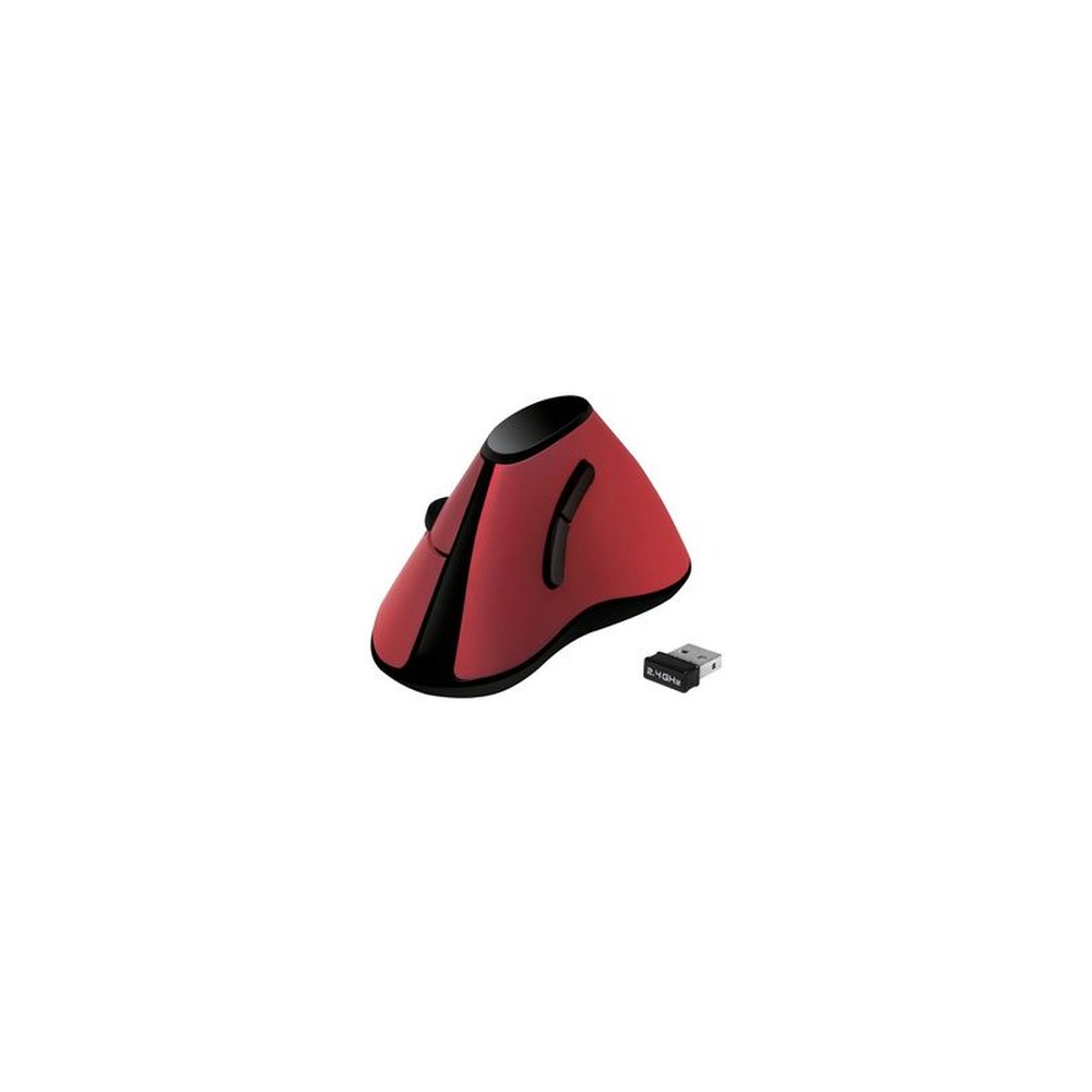 LogiLink Souris optique Ergonomic, sans fil, rouge / noir