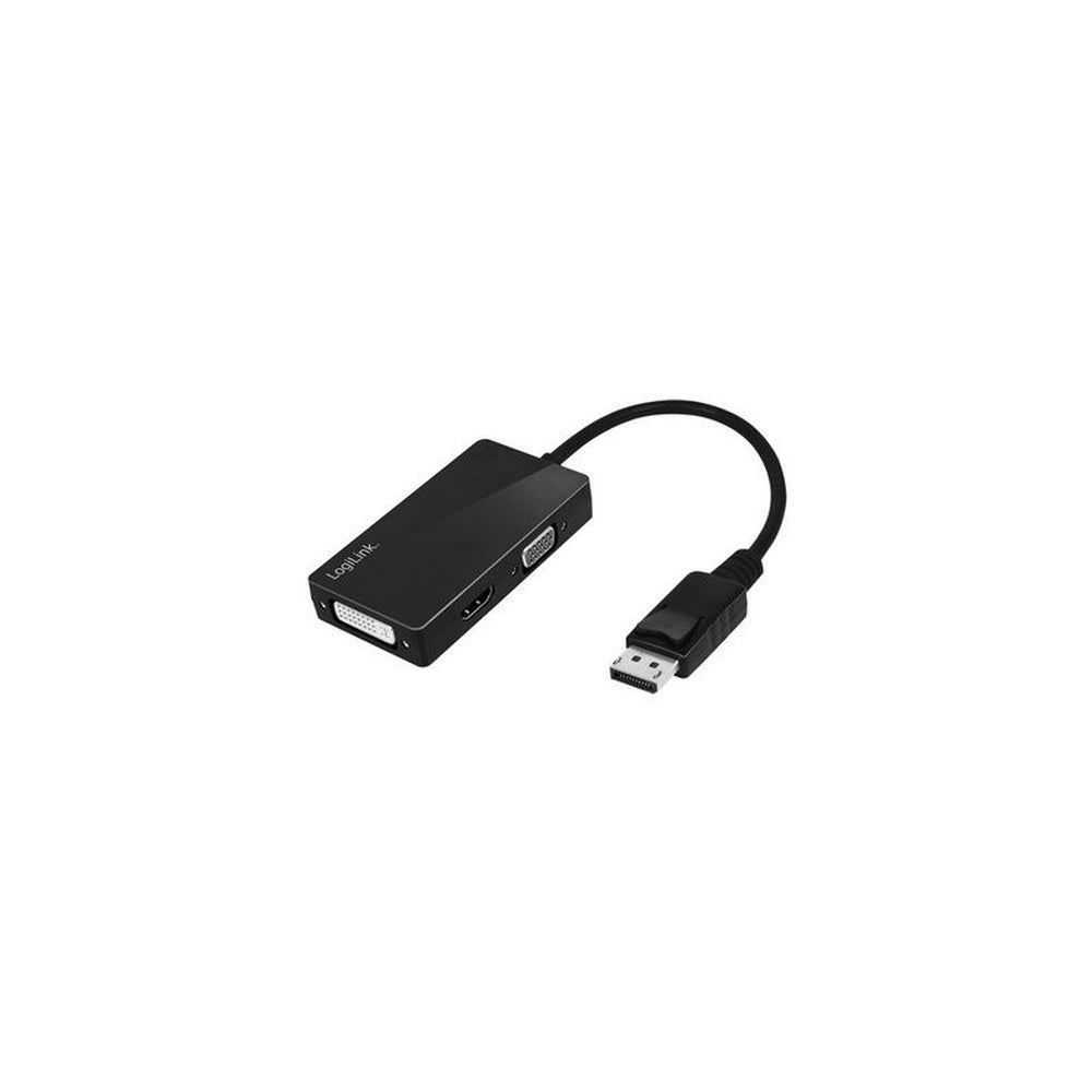 LogiLink DisplayPort 4K vers adaptateur DVI/HDMI/VGA, noir