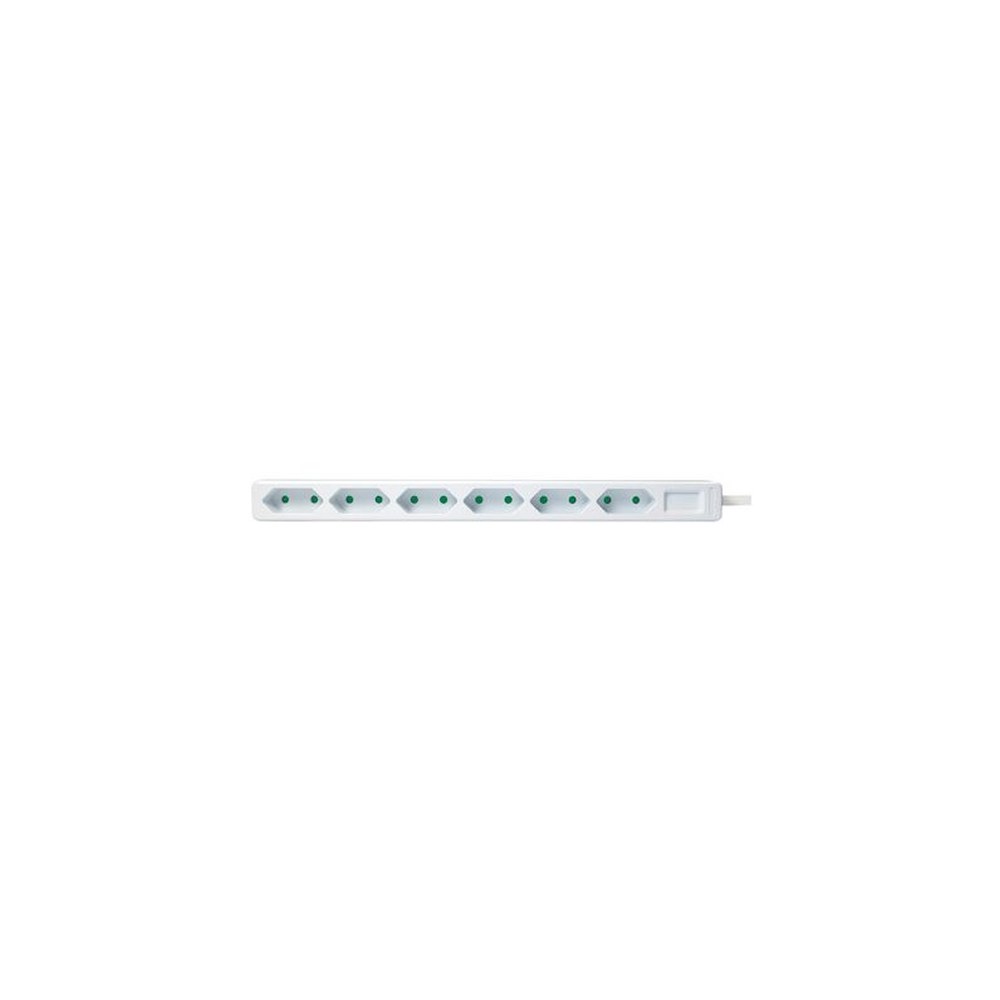 LogiLink Multiprise Euro, 6 prises, sans interrupteur, blanc