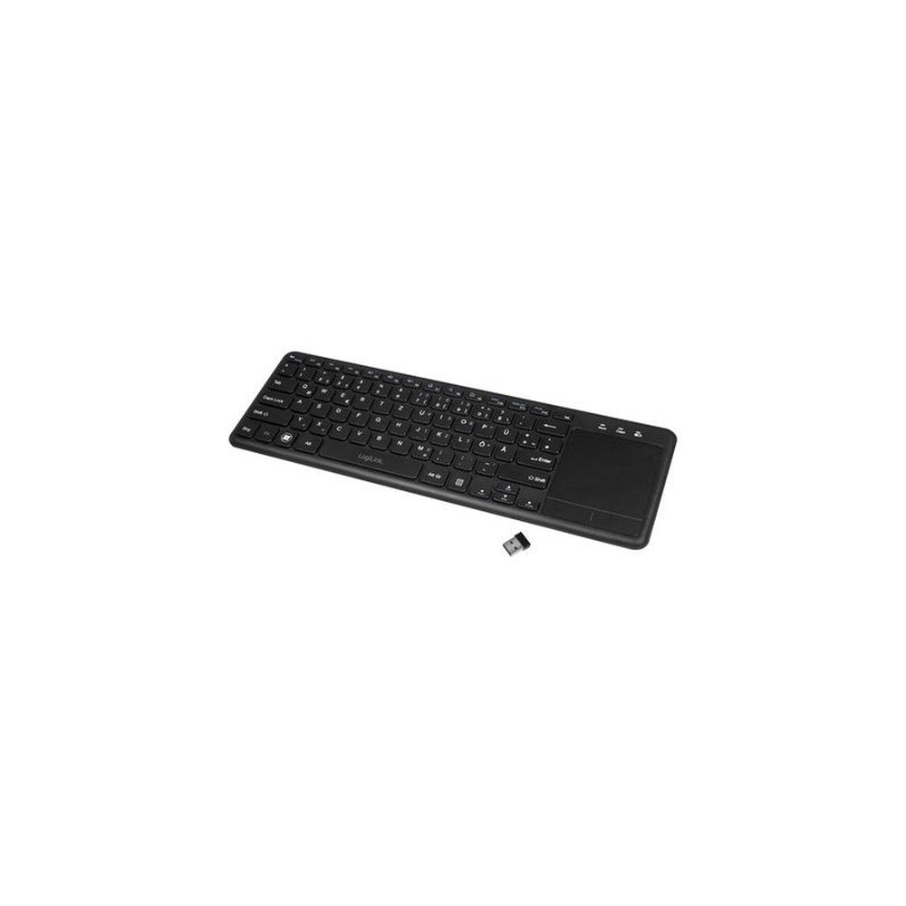 LogiLink Tastatur mit Touchpad, kabellos, schwarz