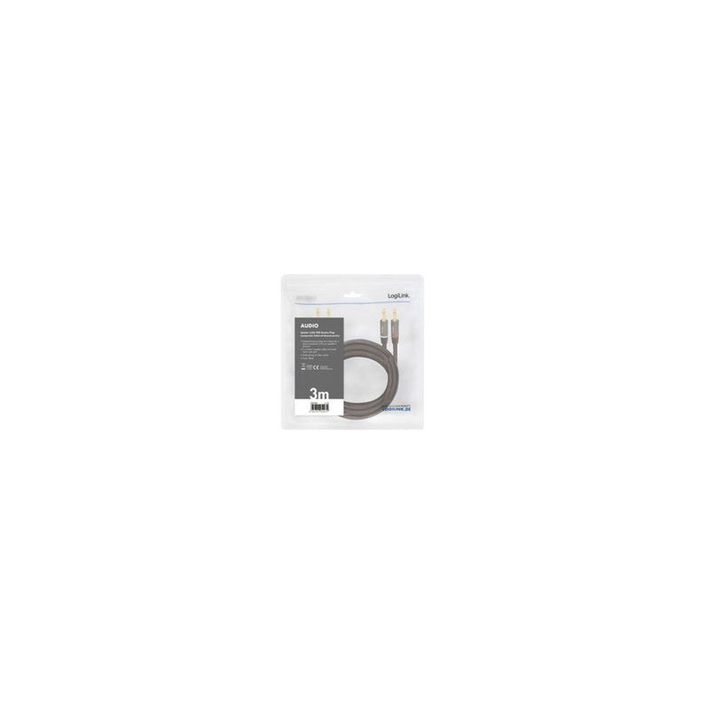 LogiLink Cordon haut-parleur, 2 x 2 fiches bananes, 3,0 m
