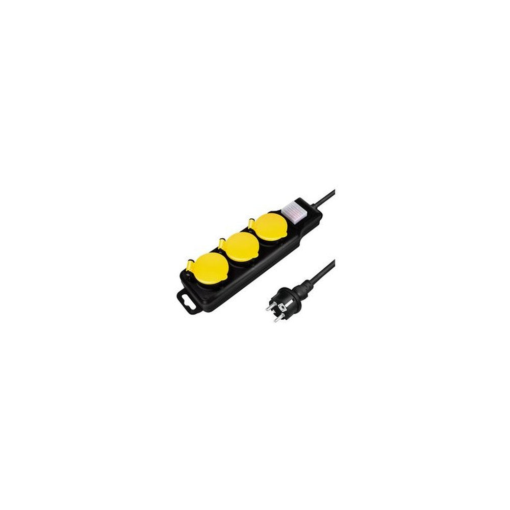 LogiLink Outdoor-Steckdosenleiste, 4-fach, schwarz, IP44