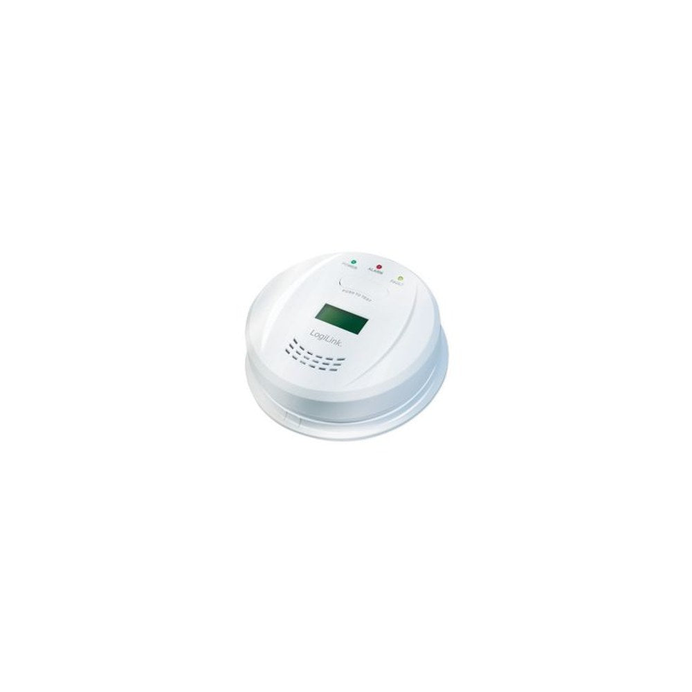 LogiLink Détecteur de monoxyde de carbone, écran LCD, blanc