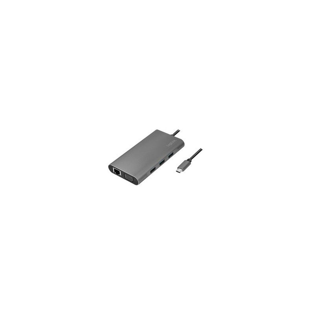LogiLink Station d'accueil USB 3.2, 10 ports, USB-C, argent