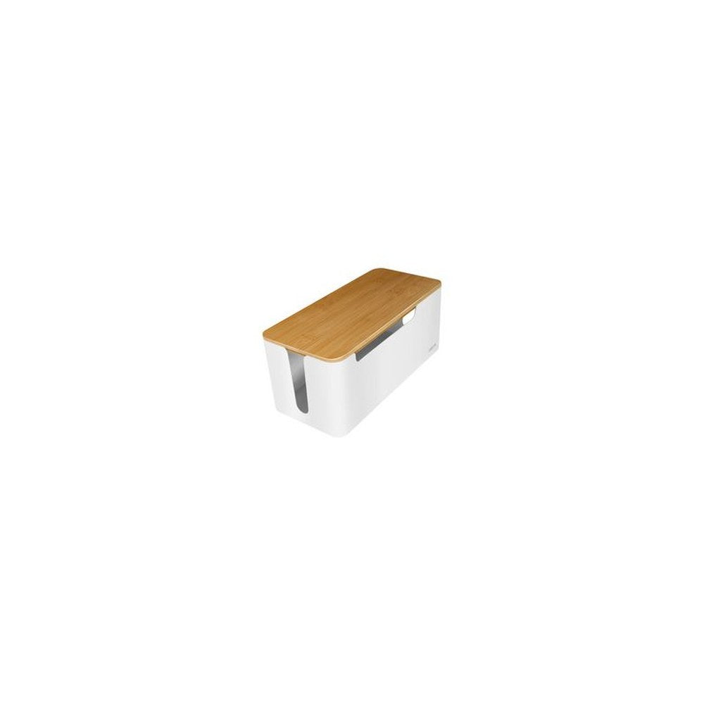 LogiLink Boîte à câble, avec couvercle en bambou, blanc