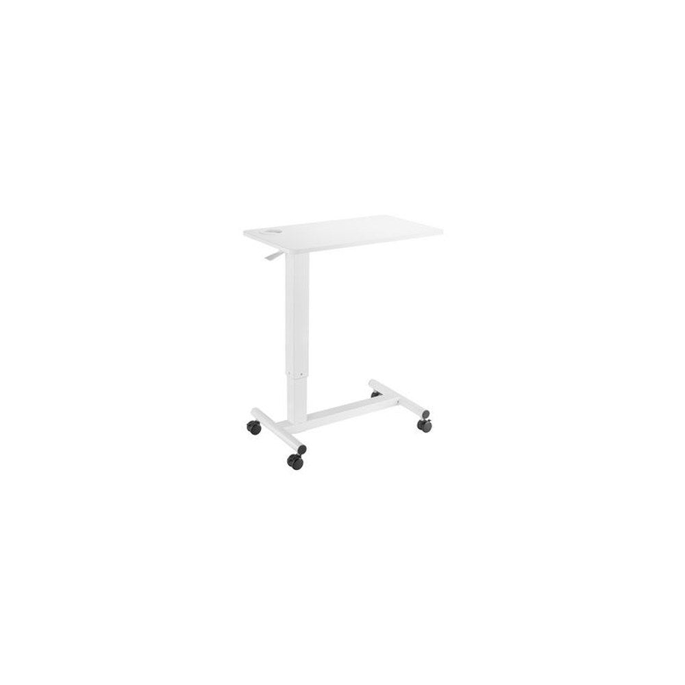 LogiLink Table de lit à roulettes à vérin à gaz, blanc