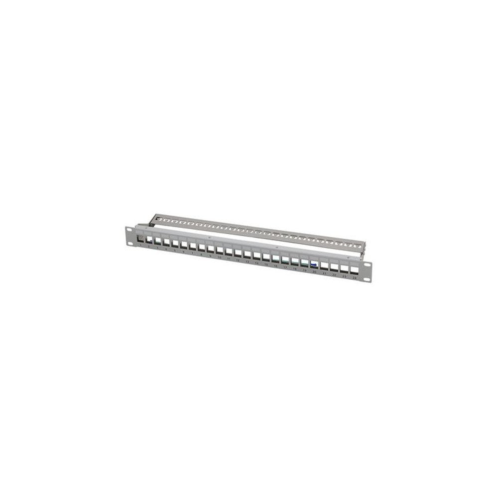 LogiLink Panneau de brassage 19" Keystone, 24 ports, gris