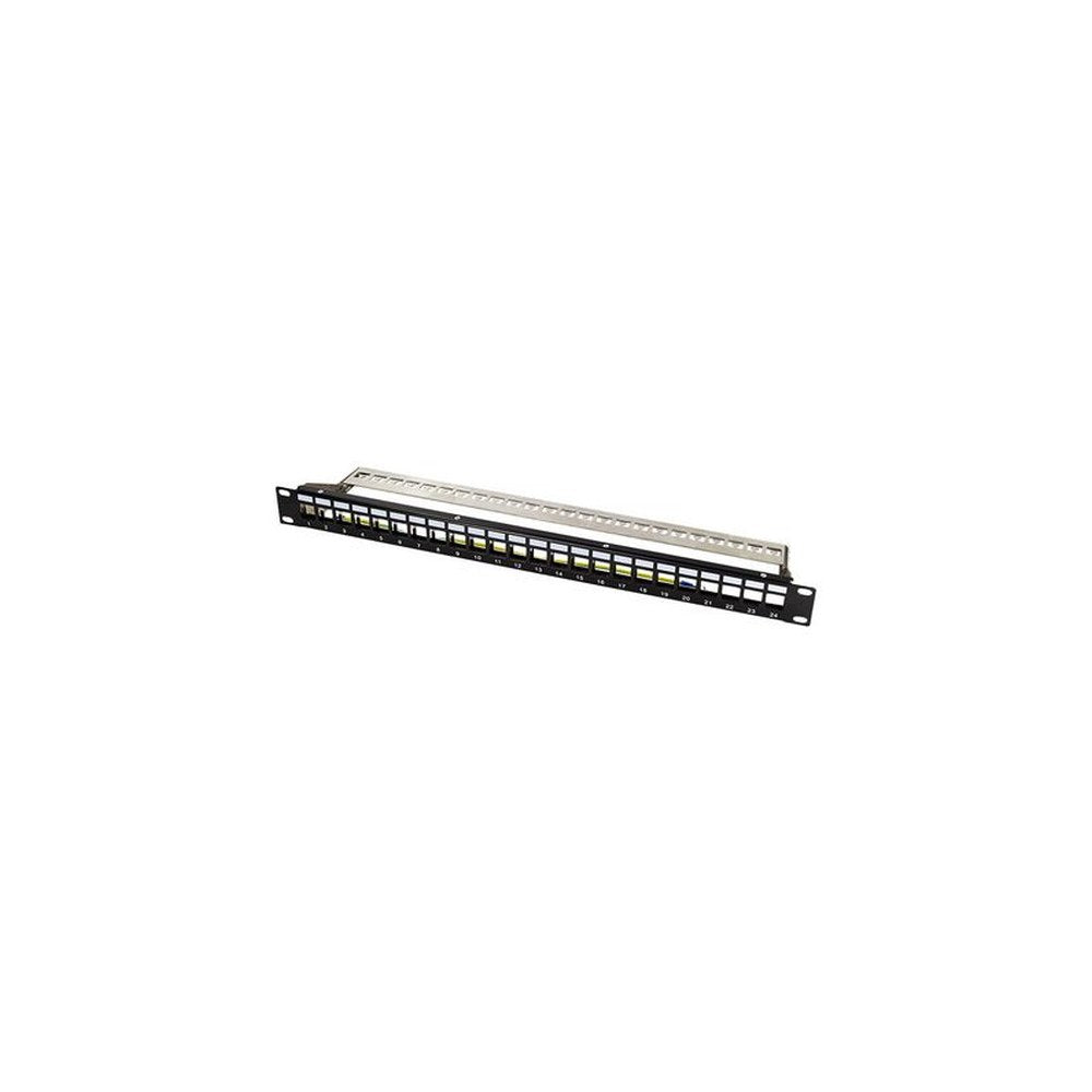 LogiLink Panneau de brassage 19" Keystone, 24 ports, noir
