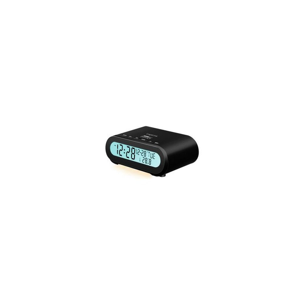 LogiLink Radio-réveil digital avec veilleuse, noir