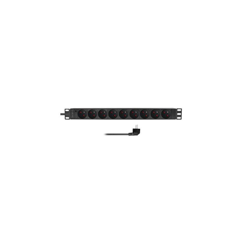 LogiLink Multiprise 19", 9 prises, sans interrupteur, noir