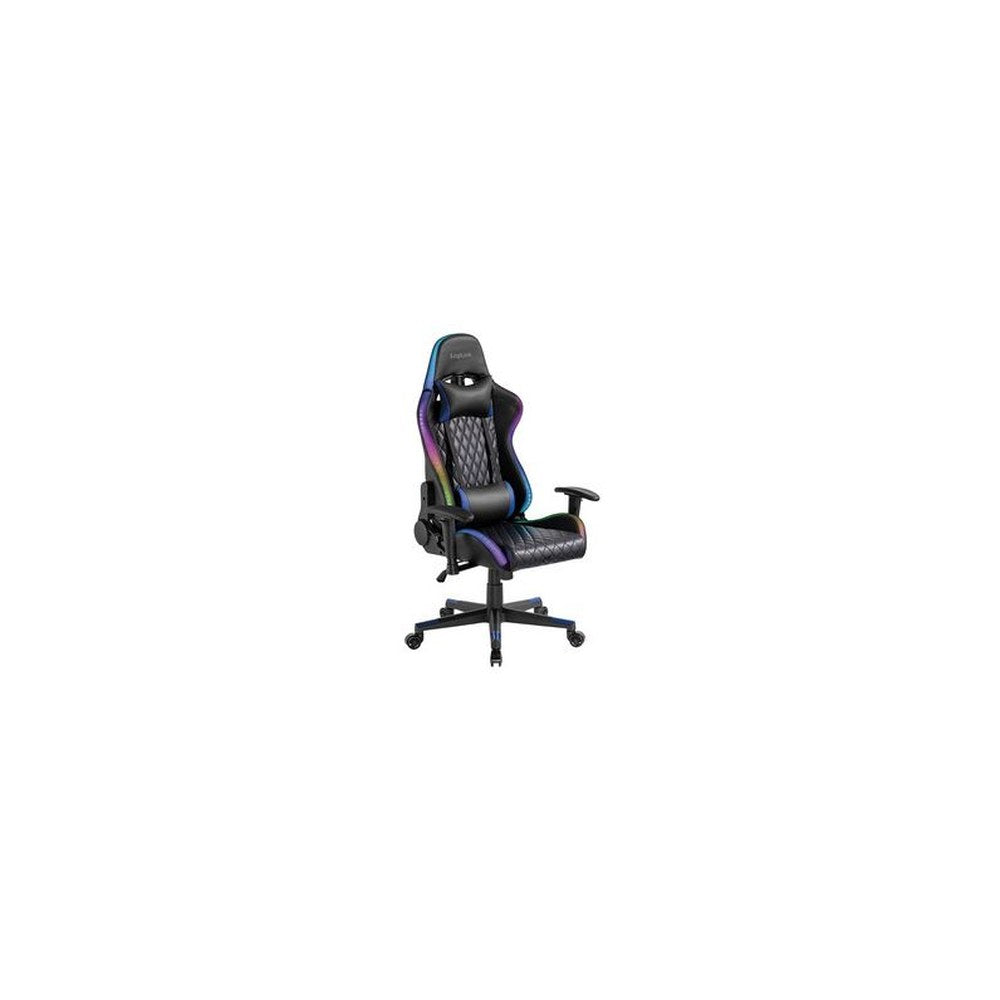 LogiLink Fauteuil pour jeux vidéo, avec lumière RVB, noir