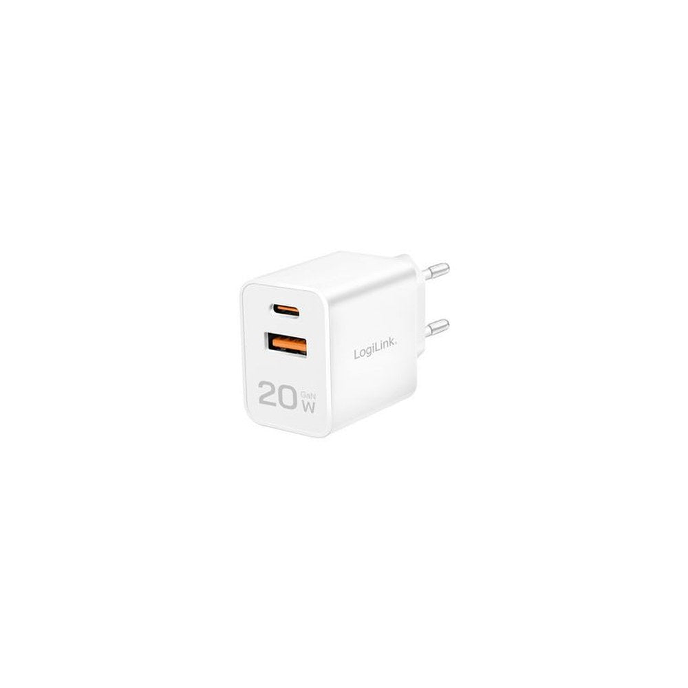 LogiLink Chargeur secteur USB, 1x USB-A, 1x USB-C, 20 watts
