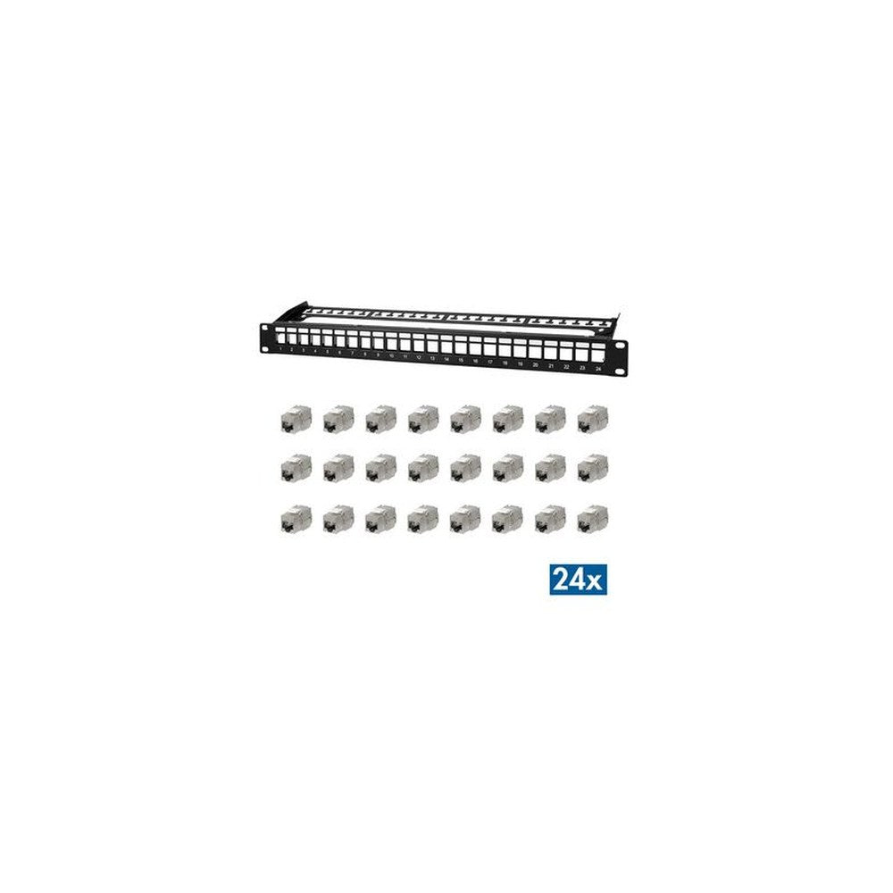 LogiLink 19" Modular Keystone Patch Panel PrimeLine, 24 Port