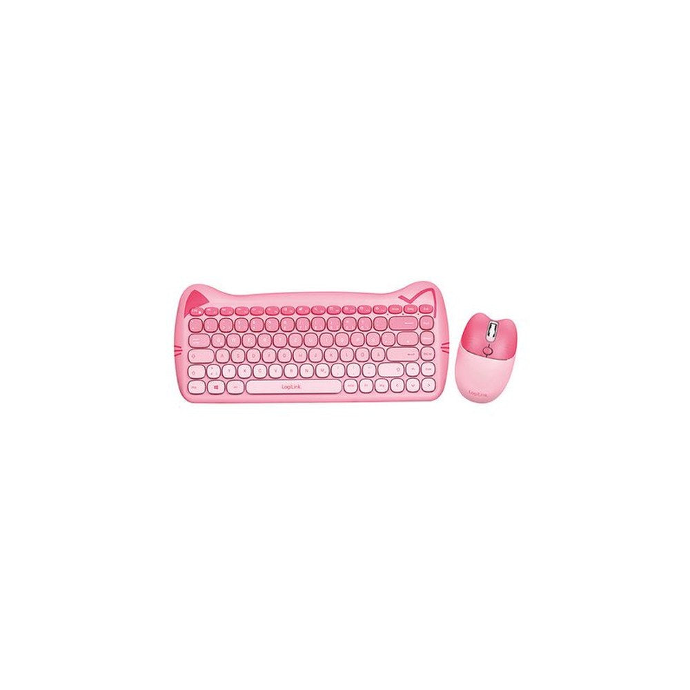 LogiLink Kinder Desktop Set KITTY, kabellos, pink