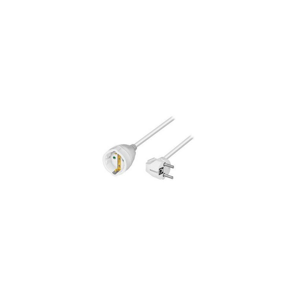 LogiLink Rallonge électrique avec prises terre, 5 m, blanc