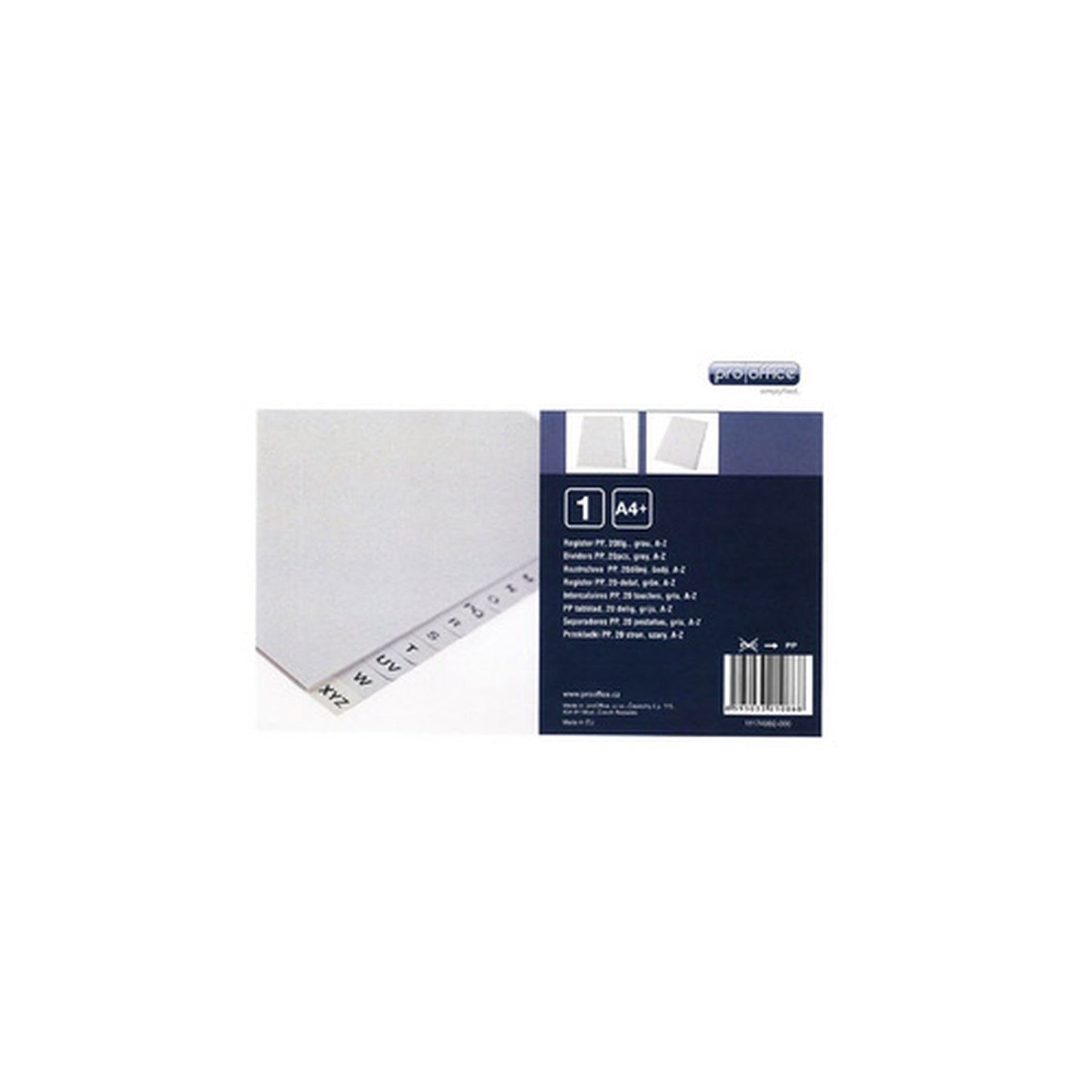 proOFFICE Intercalaires en plastique, A-Z, A4, maxi +