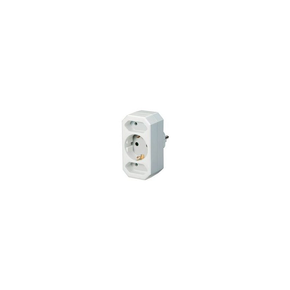 brennenstuhl Adapterstecker, Euro- und Schutzkontakt, weiß