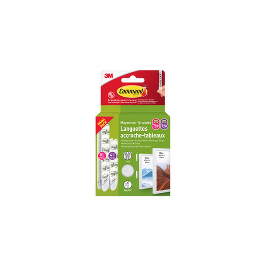 3M Command Languettes de fixation pour cadres, multipack M/L