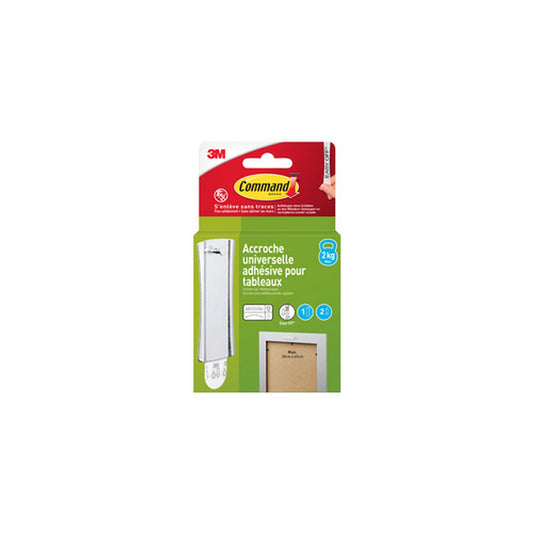 3M Command Crochet de fixation universel, L, argent