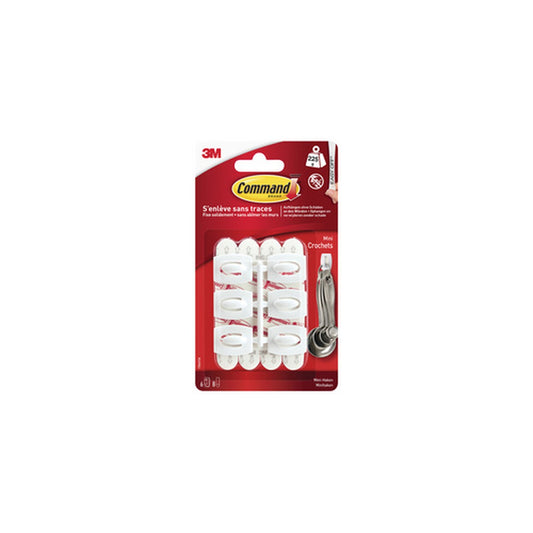3M Command Mini-crochet,  plastique, taille: S, blanc