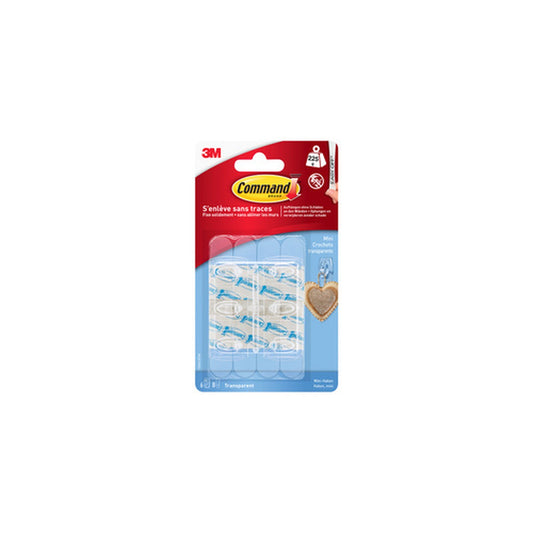 3M Command Mini-crochet, plastique, taille S, transparent
