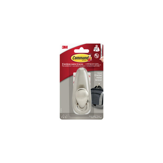 3M Command Crochet en métal "Classic", taille L, argent
