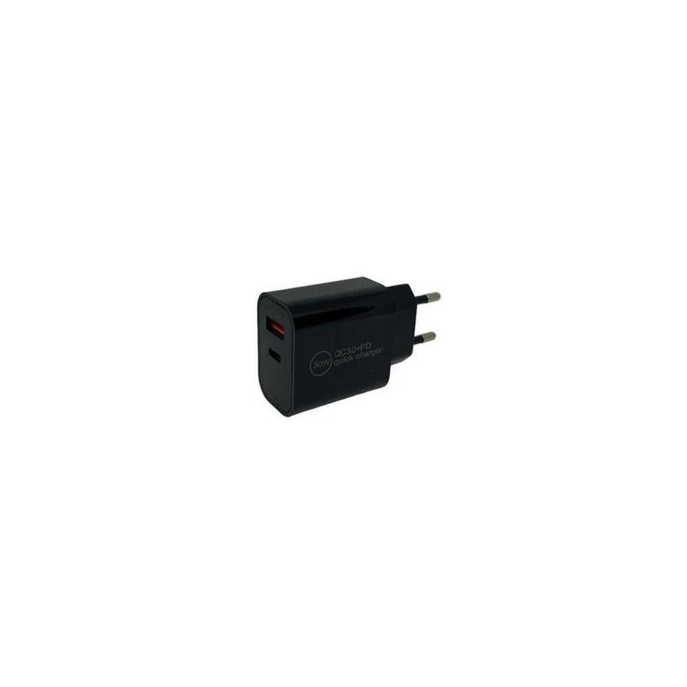 IWH Chargeur secteur USB-C, 1 USB-A / 1 USB-C, 30 W, noir
