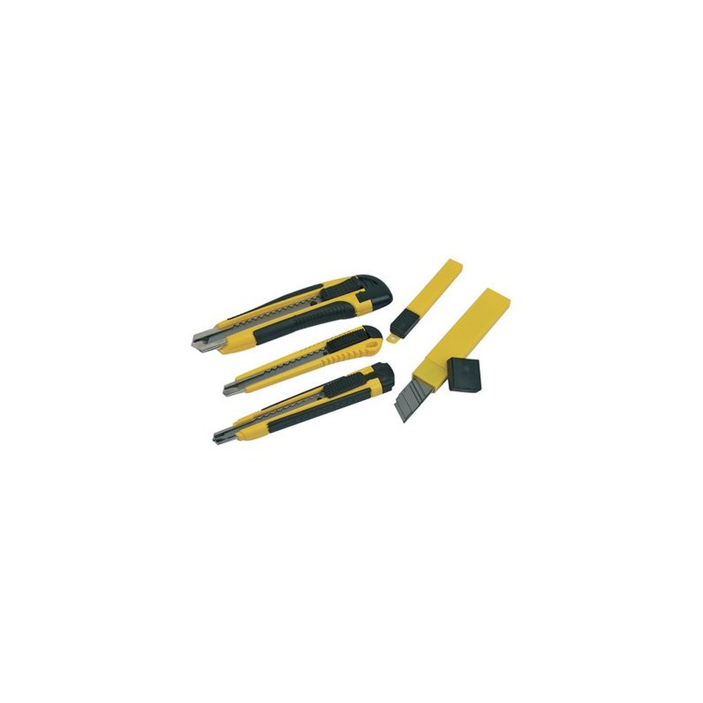 BRÜDER MANNESMANN Kit de cutters, 3 pièces, noir / jaune