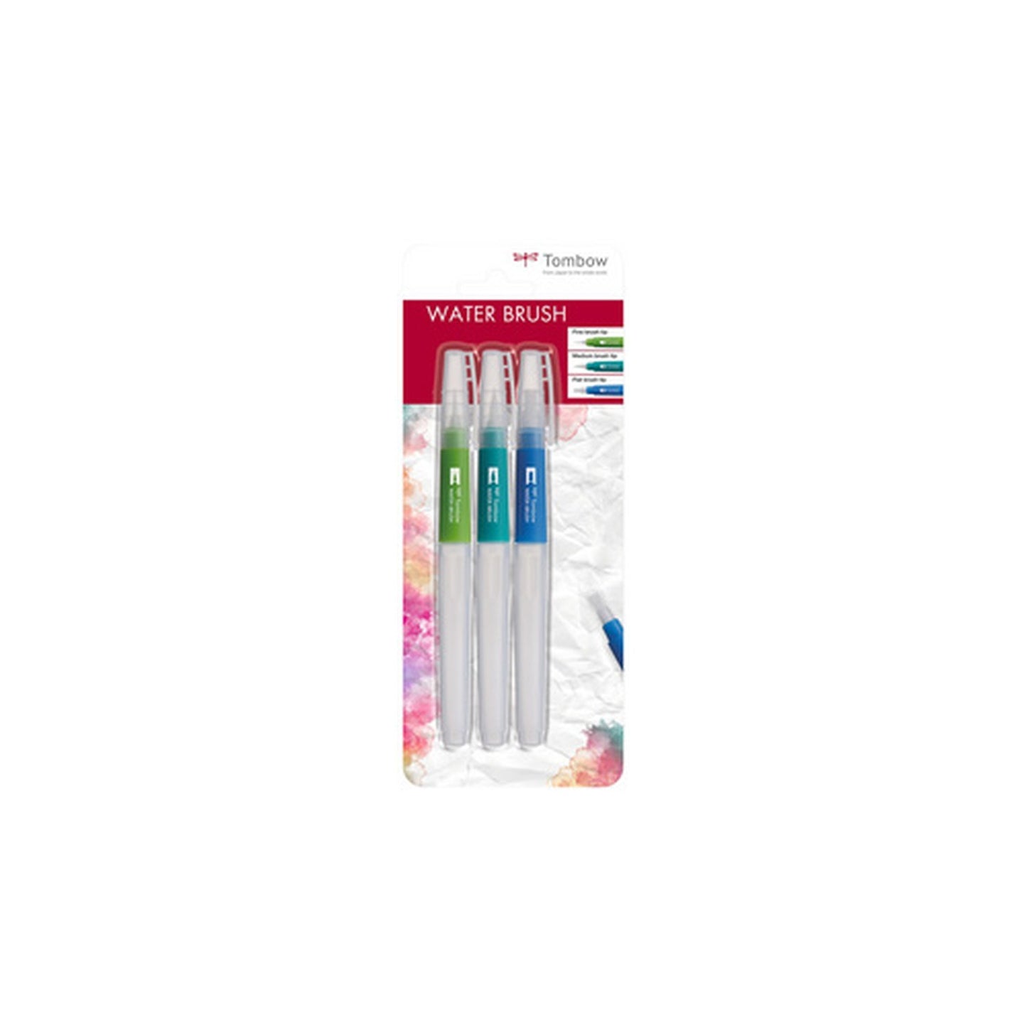 Tombow Pinceau à réservoir d'eau, blister de 3