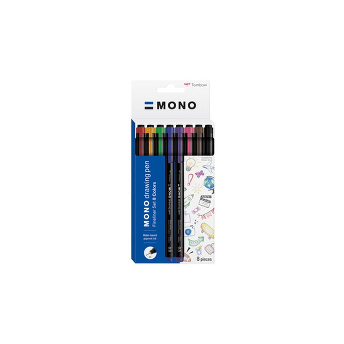 Tombow Feutre à pointe fine MONO drawing pen, étui de 8