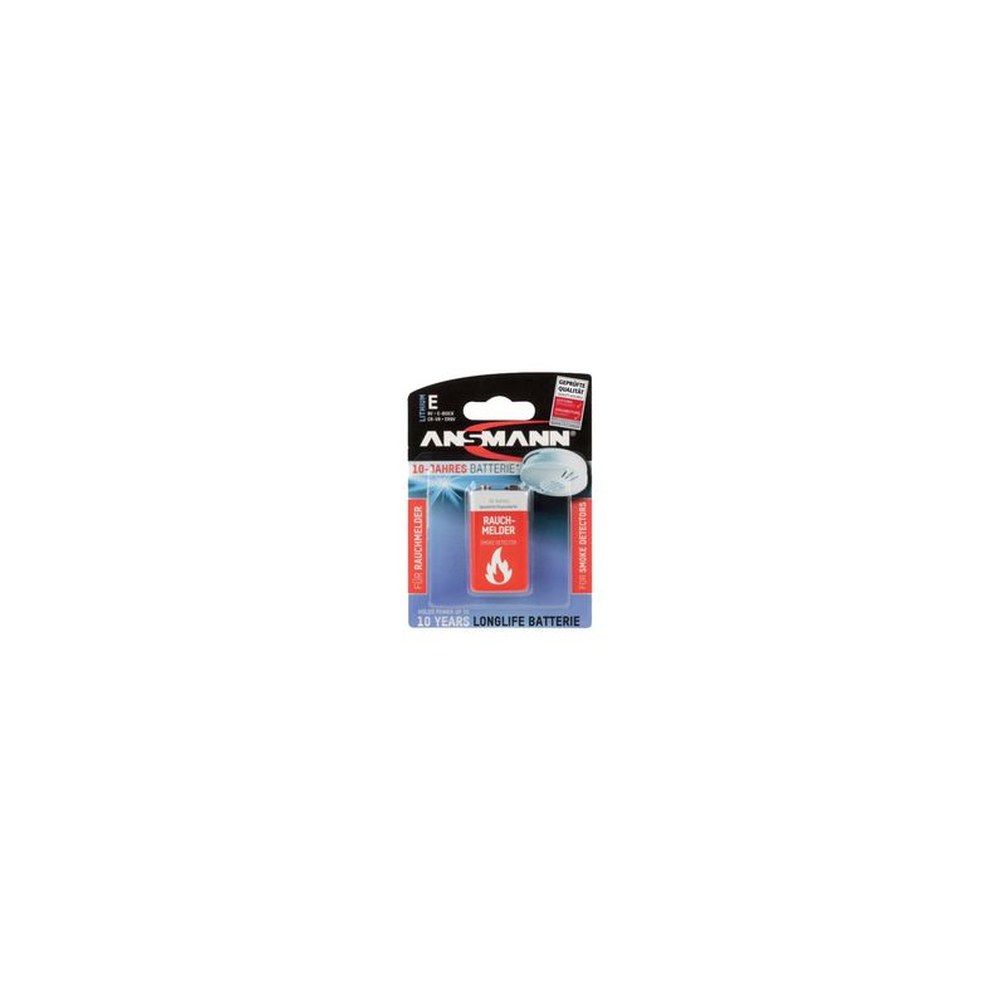 ANSMANN Pile au lithium, durée de vie 10 ans, E-bloc (9V)