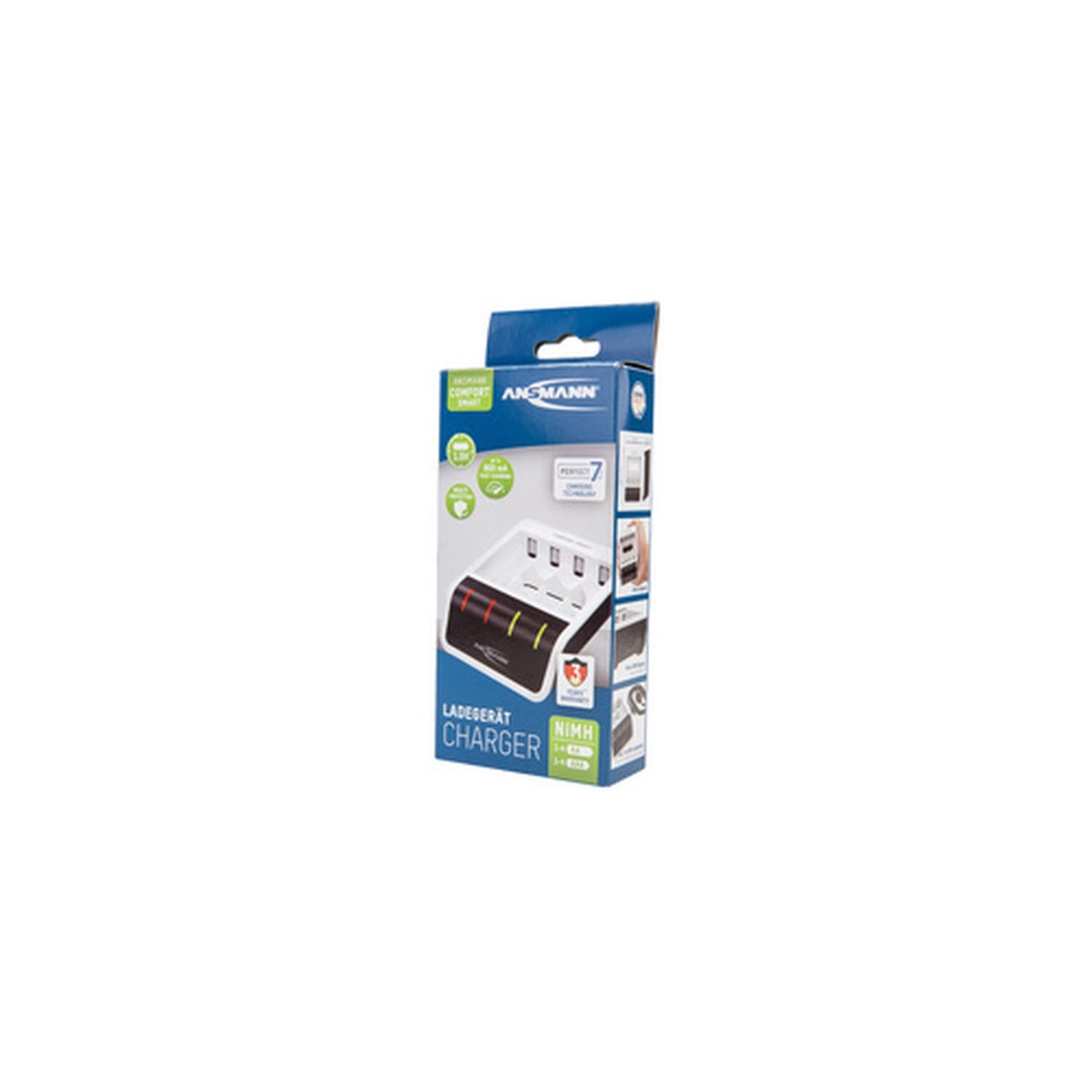 ANSMANN Chargeur rapide Comfort Smart, blanc/noir