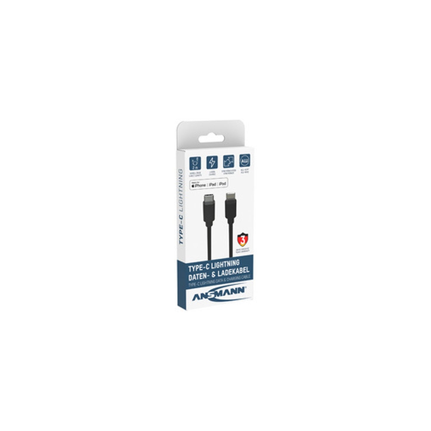 ANSMANN Câble de données & de charge, USB-C - Lightning