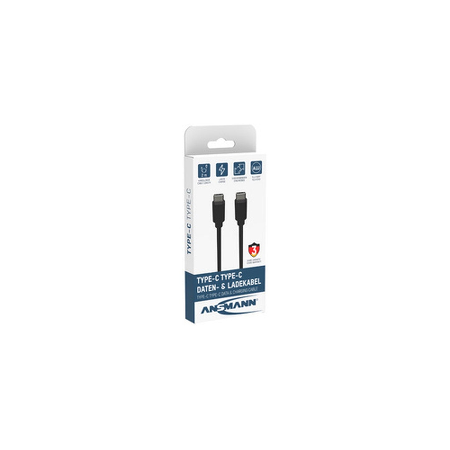 ANSMANN Câble de données & de charge, USB-C - USB-C mâle