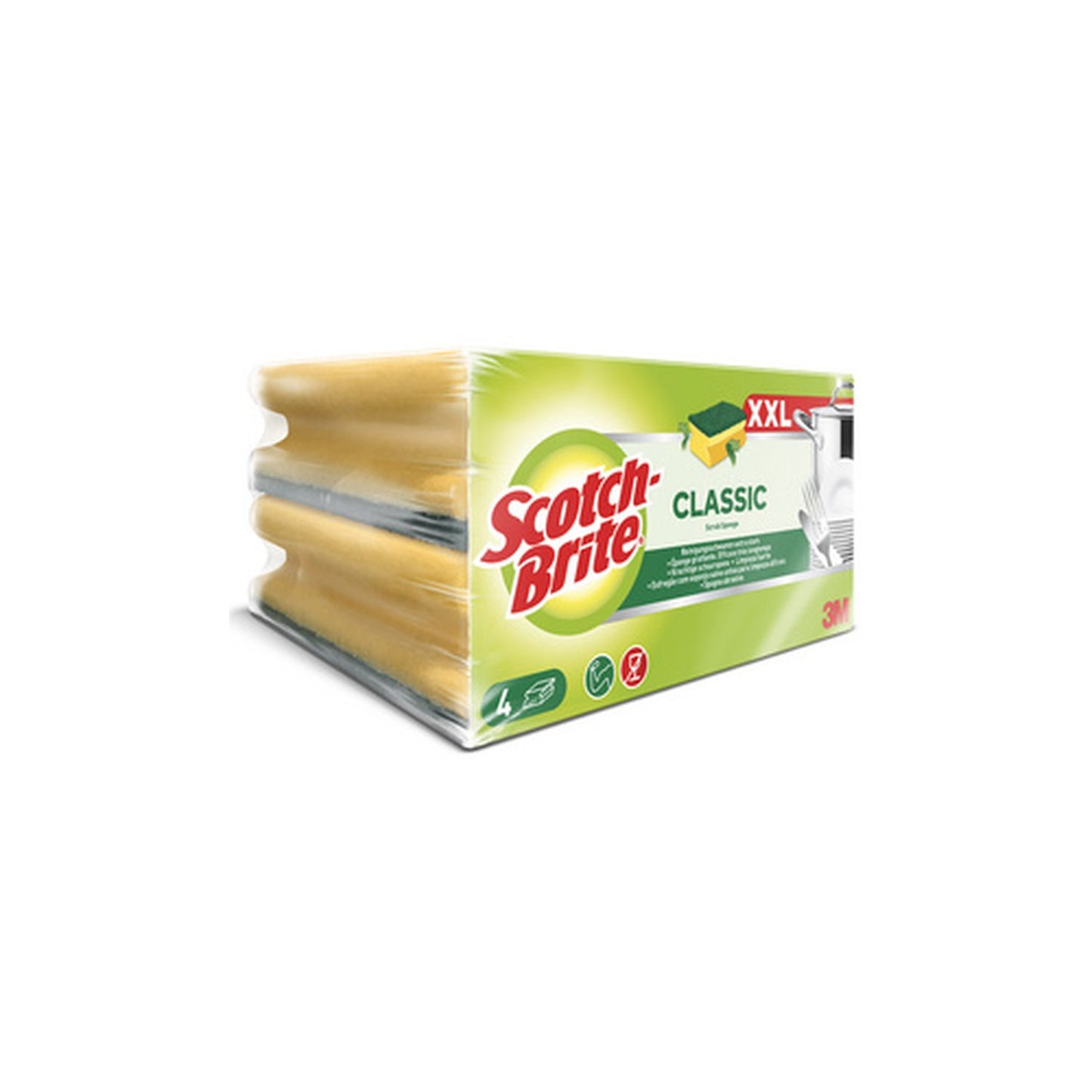 Scotch-Brite Eponge de nettoyage Classic XXL, vert/jaune