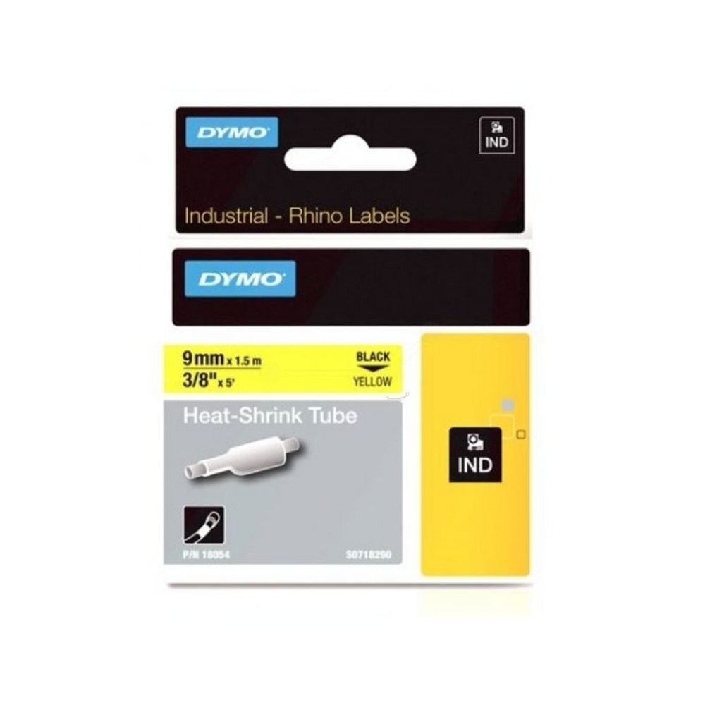 Gaines Thermorétractable d'origines Dymo 18054 / S0718290 - noire, jaune