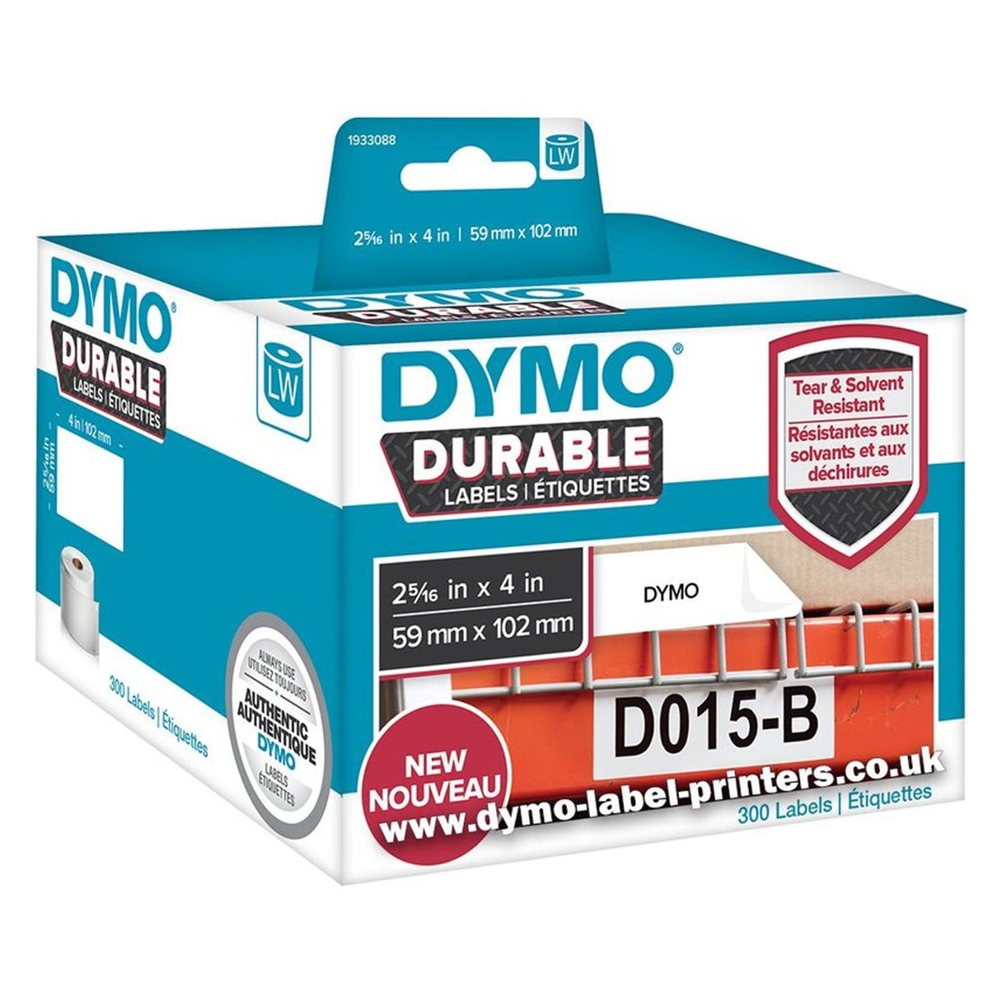 Rouleau d'étiquettes d'origine Dymo 1933088 - blanc