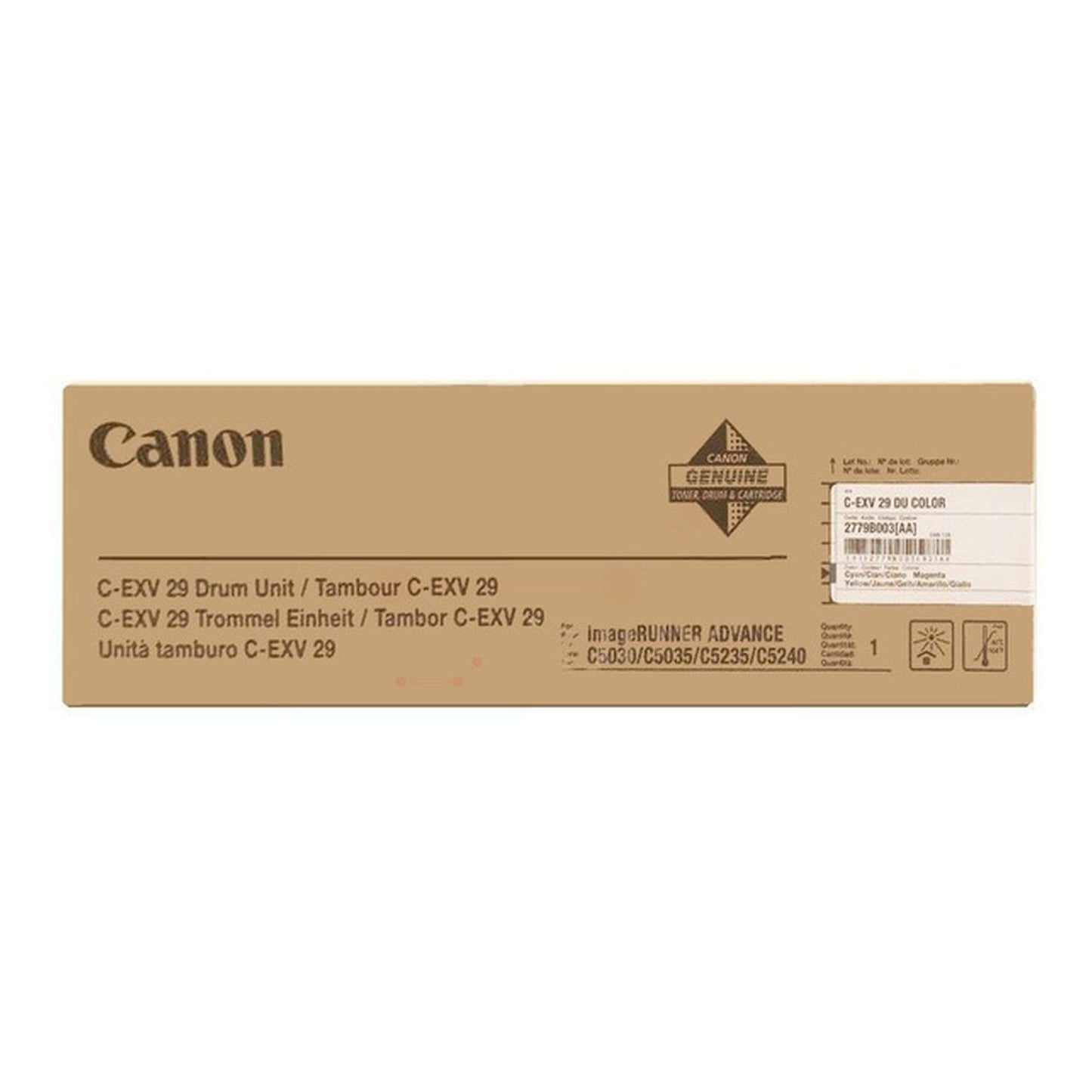 LOT de Tambour 3 Couleurss (drum) Compatible Canon C-EXV 29DRUMCYM (2779B003) (1 Cyan + 1 Magenta + 1 Jaune) - 59000 copies