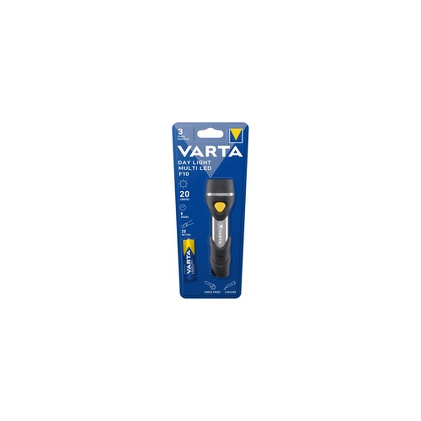 VARTA Lampe de poche "Day Light" Multi LED F10, avec piles