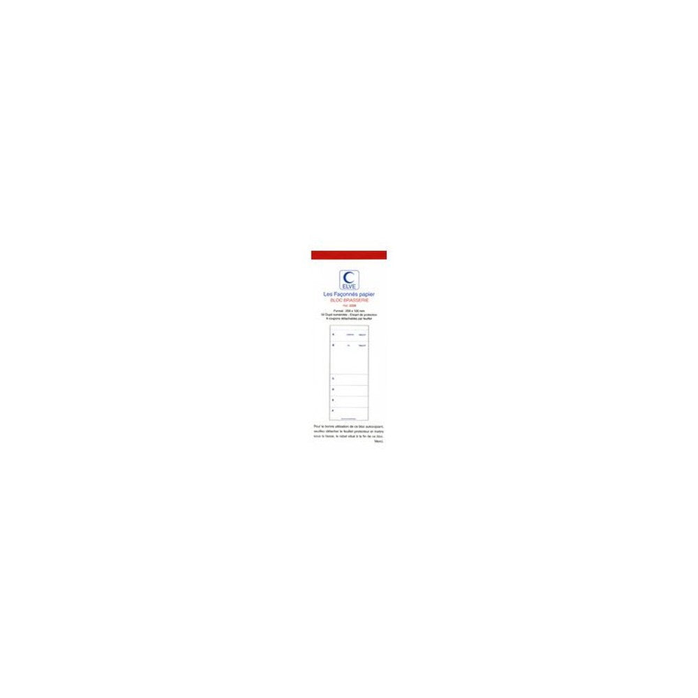 ELVE Bloc brasserie dupli, 50 feuilles autocopiantes