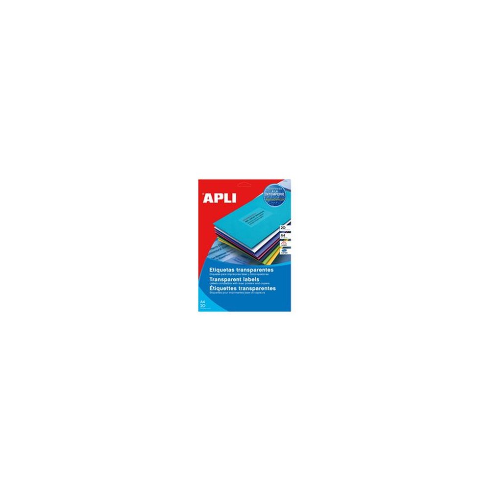 APLI Etiquettes adresse transparentes, 63,5 x 38,1 mm