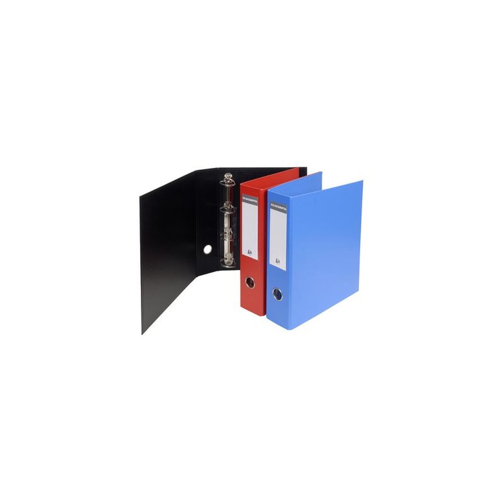 EXACOMPTA Classeur rembordé PVC, 4 anneaux en D, A4, noir x10