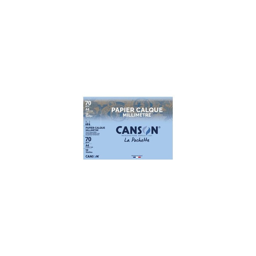 CANSON Papier calque millimétré, A4, 70 g/m2