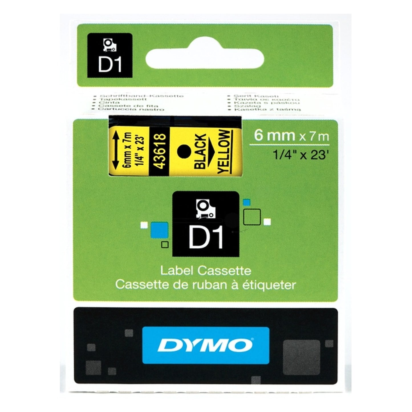 Rouleau d'étiquettes d'origine Dymo 43618 / S0720790 - noir, jaune