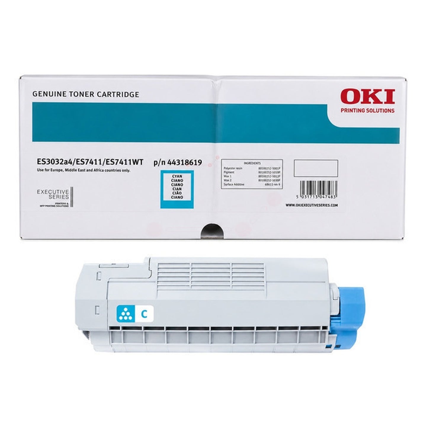 Toner d'origine OKI 44318619 - cyan